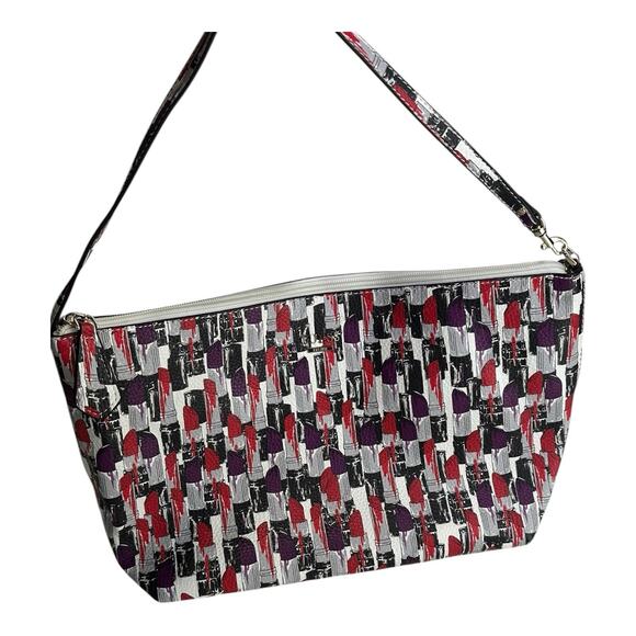 Guess Bobbi Tote Bag Lipstick Print Red Purple 90s Y2K Purse - Picture 2 of 12